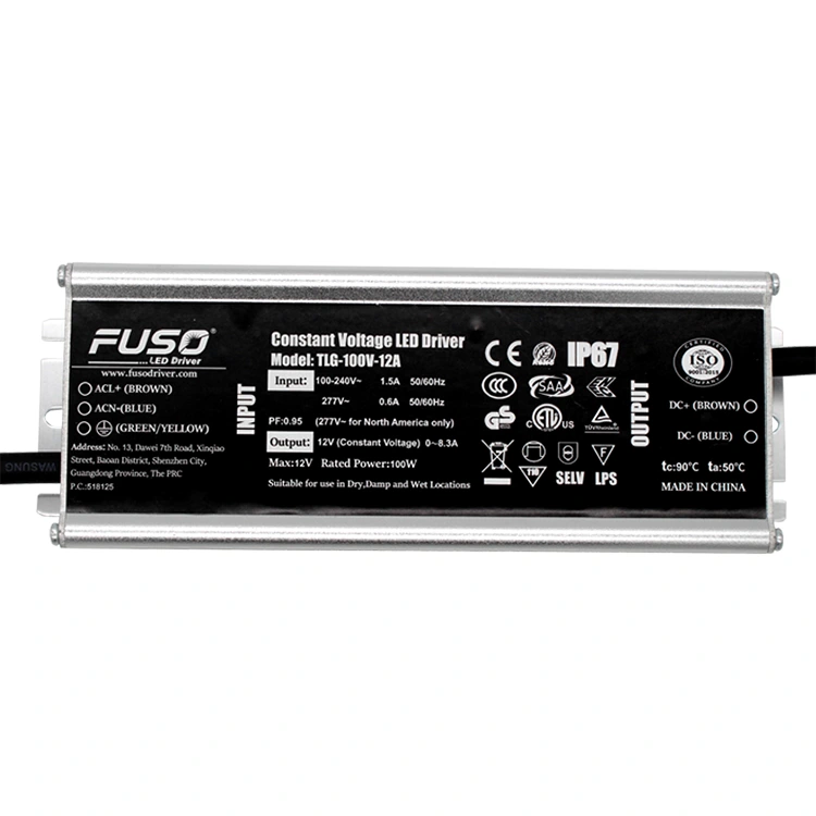 높은 PF 12v 100w 정전압 Led 드라이버